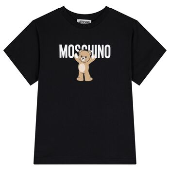 Moschino تي شيرت بشعار دب تيدي باللون أسود, 5 تي شيرت بشعار دب تيدي باللون أسود