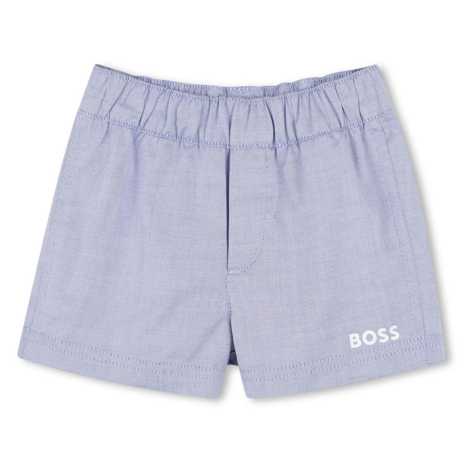 Baby Boys Blue Logo Shorts Set, 1, hi-res