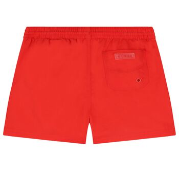Boys Red Logo Swim Shorts