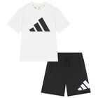 White & Black Logo Shorts Set, 1, hi-res