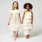 Girls Ivory Tulle Sequin Dress, 1, hi-res