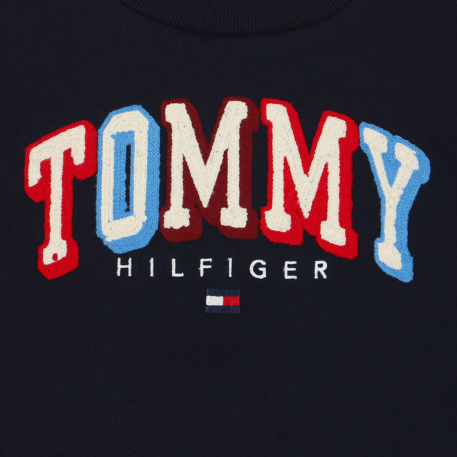 Boys Navy Logo Embroidered Sweatshirt, 1, hi-res