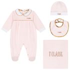 Baby Girls Pink & White Geo Map Babygrow Gift Set, 1, hi-res