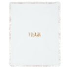 Girls White Logo Baby Blanket, 1, hi-res