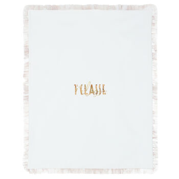 Girls White Logo Baby Blanket