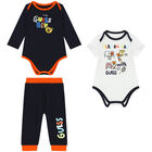 Baby Boys White & Navy Bodysuit Set, 1, hi-res