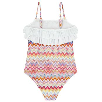 Girls Multi-Coloured Zig Zag Swimsuit
