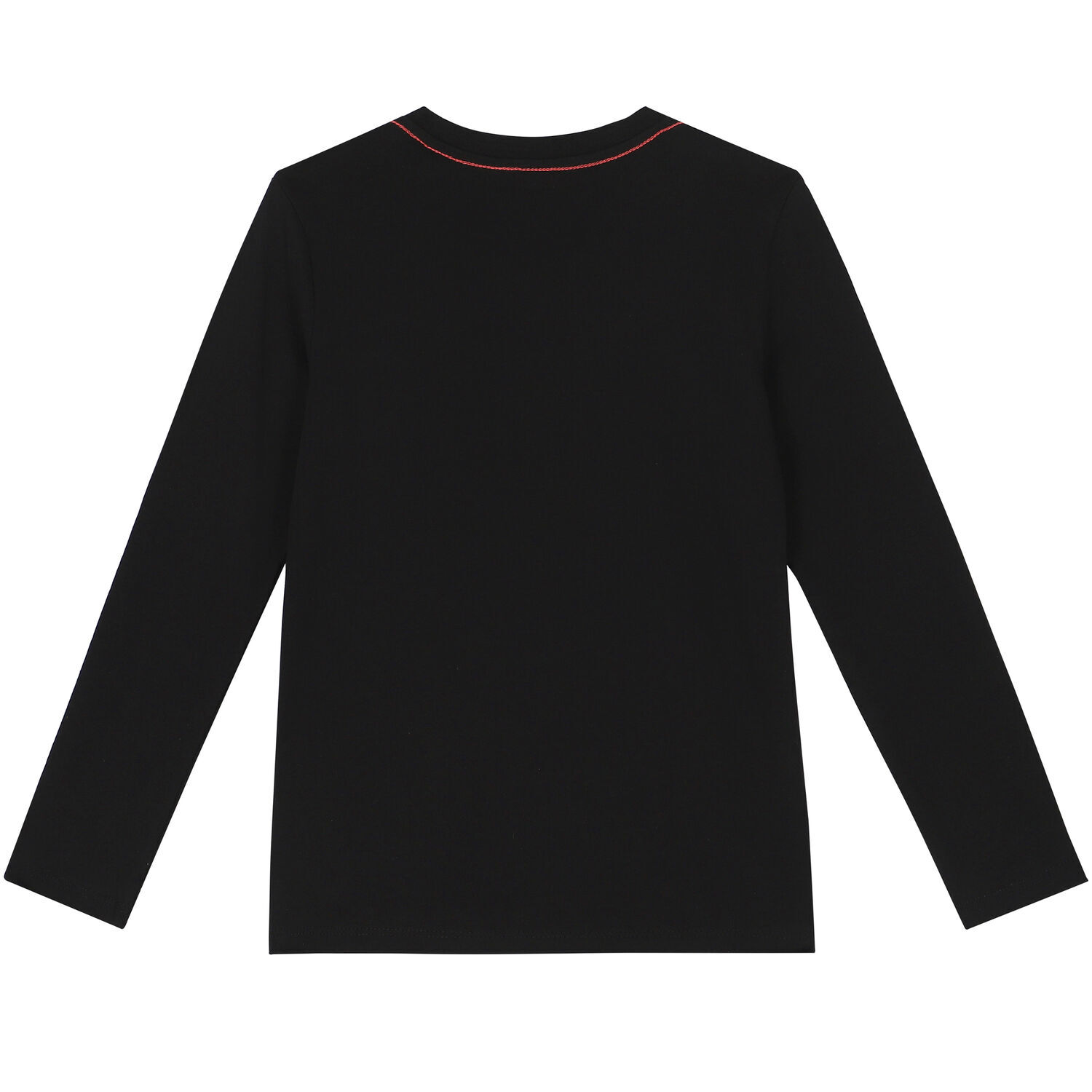 Boys Black Logo Long Sleeve Top, 1, hi-res