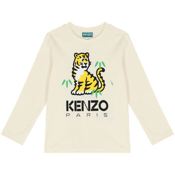 Ivory Tiger Logo Long Sleeve Top
