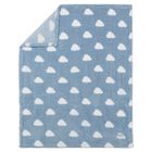 Baby Boys Blue Clouds Faux Fur Blanket, 2, hi-res