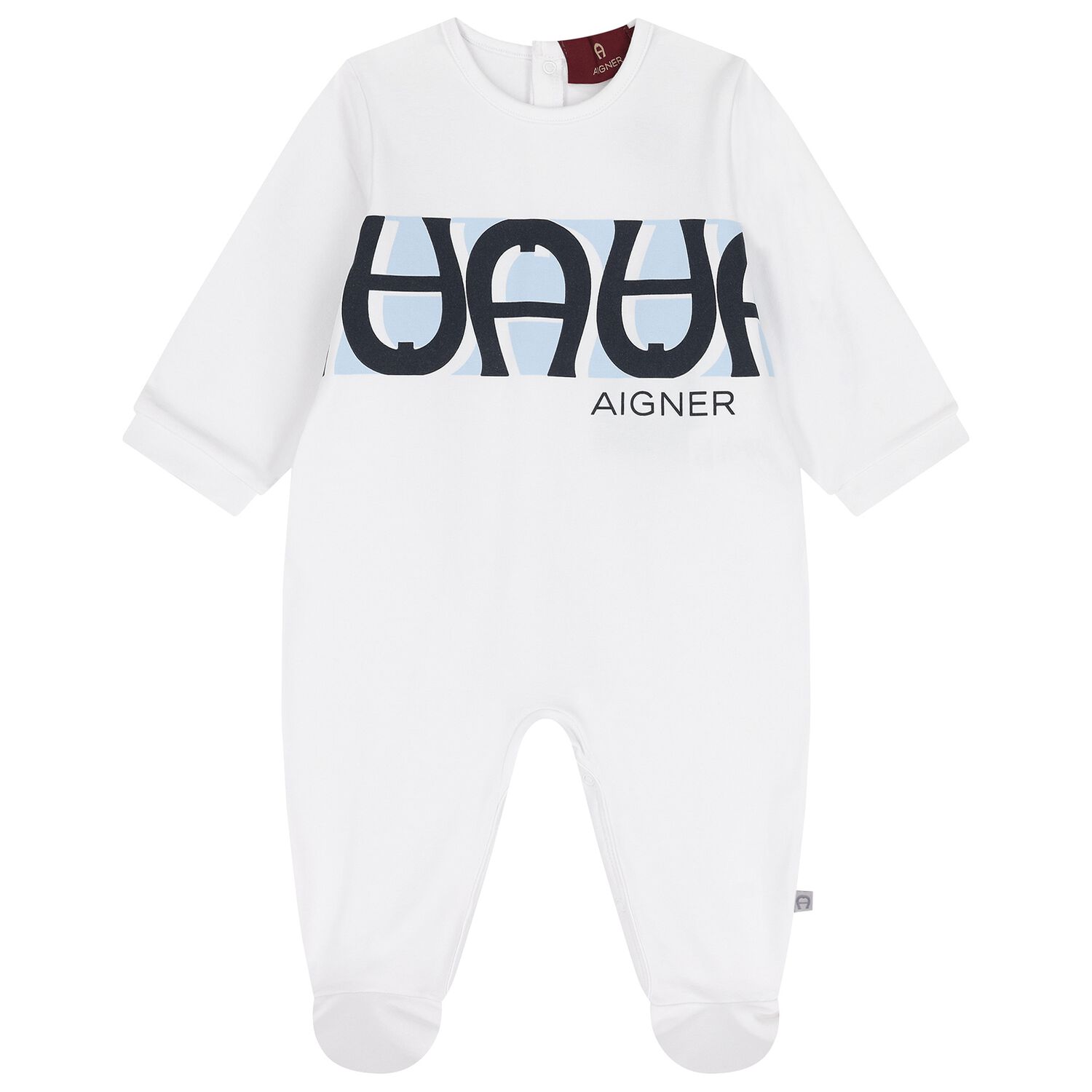 Baby Boys White Logo Babygrow, 1, hi-res image number null