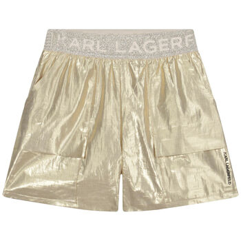 Girls Gold Logo Shorts