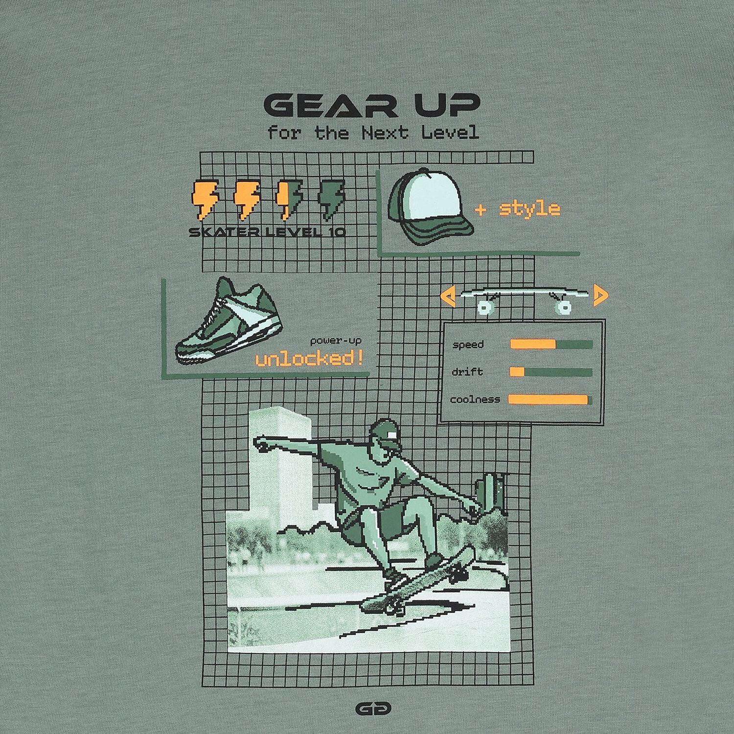 Boys Green Skate T-Shirt, 1, hi-res