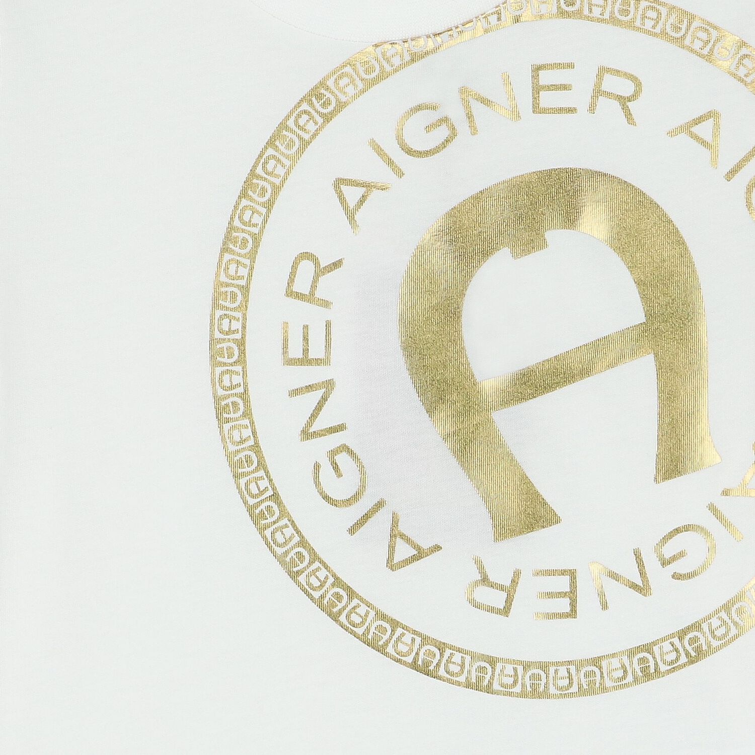 Younger Boys White & Gold Logo T-Shirt, 1, hi-res