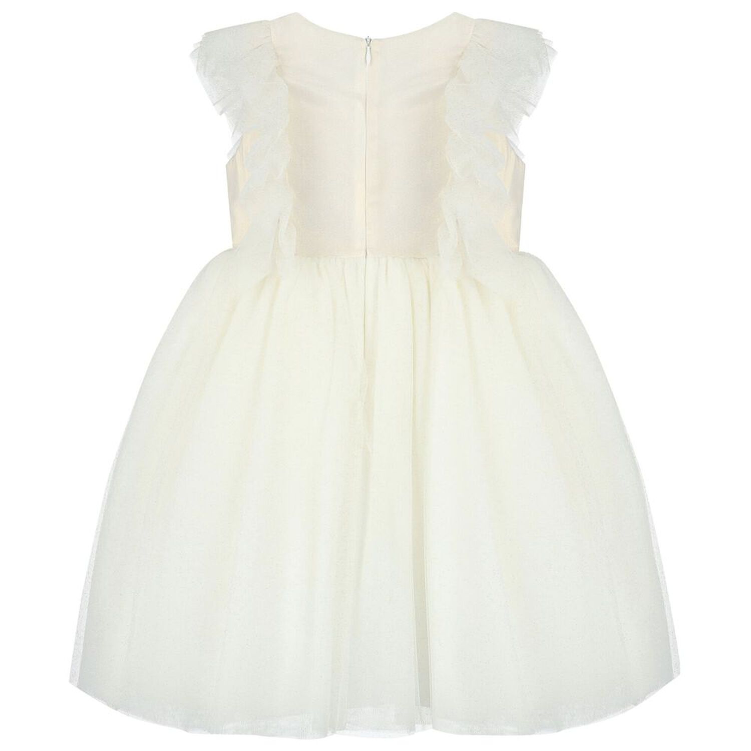 Girls White & Beige Geo Map Dress, 1, hi-res image number null