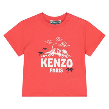 Younger Boys Red Mountain Logo T-Shirt