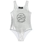 Girls Silver Logo Swimsuit, 1, hi-res