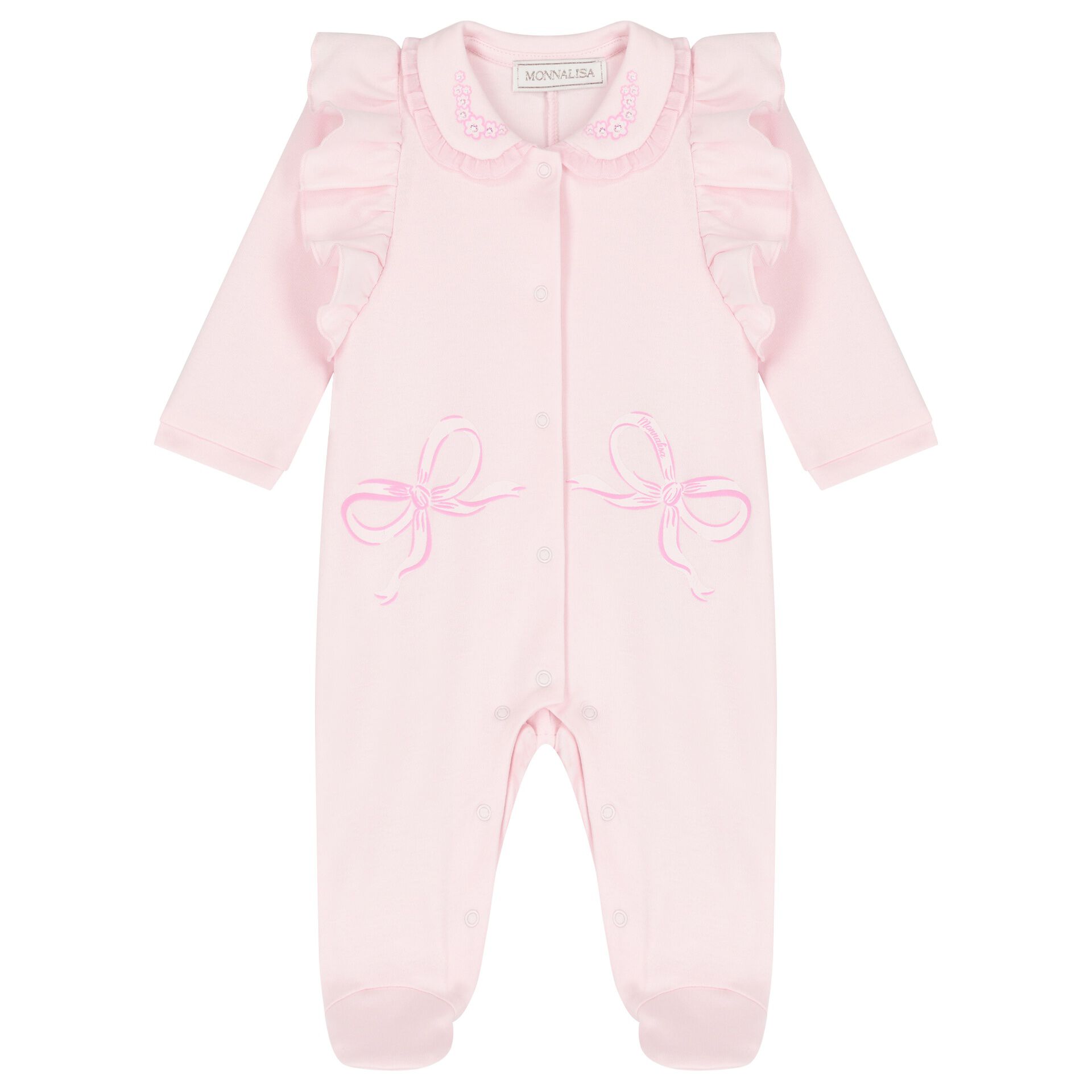 Monnalisa Baby Girls Pink Bow Babygrow Junior Couture UAE