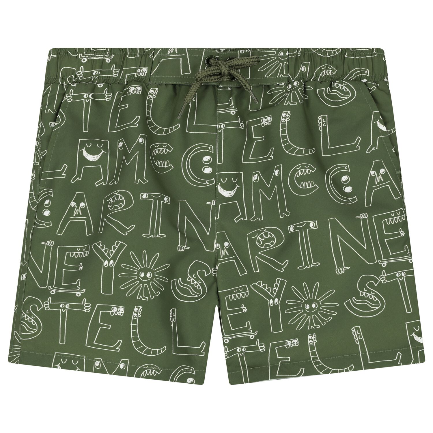 Boys Green Logo Swim Shorts, 1, hi-res image number null