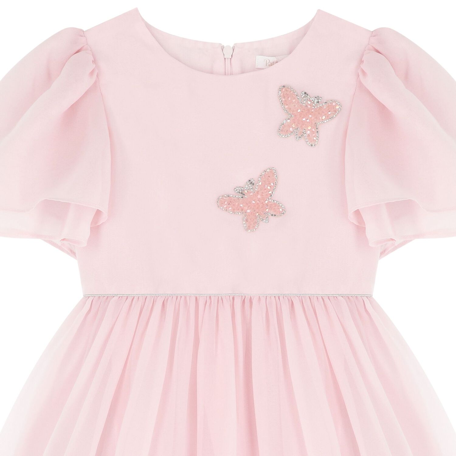 Girls Pink Embellished Chiffon Dress, 1, hi-res image number null
