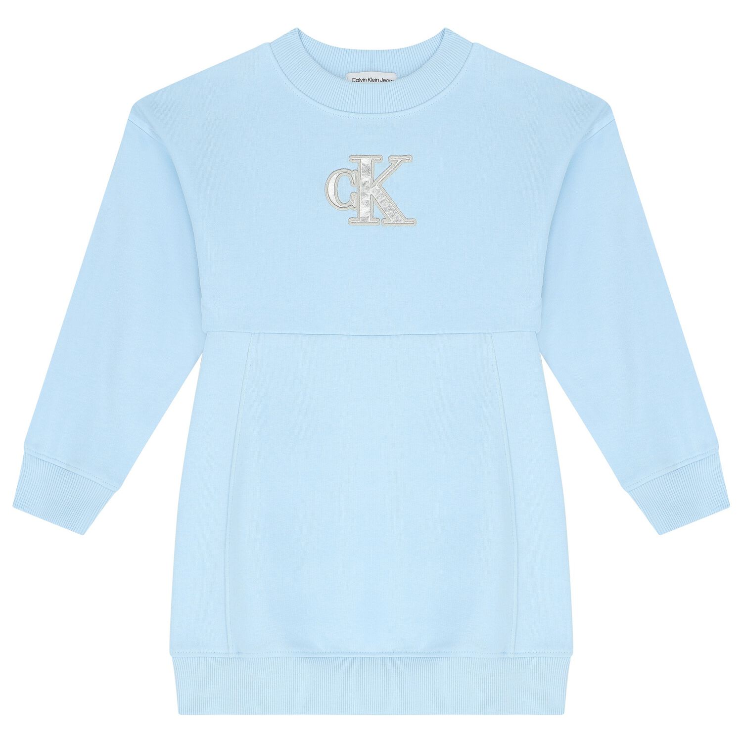 فستان بنات بالشعار باللون الأزرق, 1, hi-res image number null