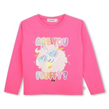 Girls Pink Sequin Unicorn Long Sleeve Top