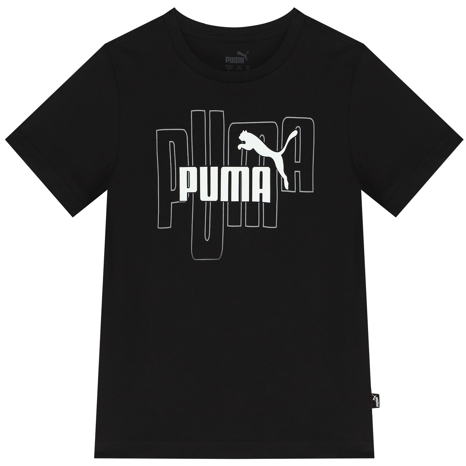 تيشيرت أولاد بالشعار باللون الاسود, 2, hi-res