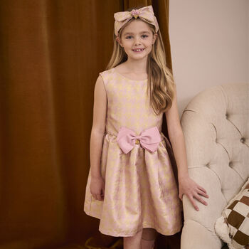 Girls Pink & Gold Dress