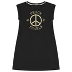 Girls Black Logo Dress, 1, hi-res