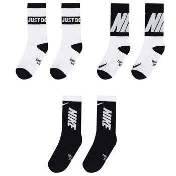 White & Black Logo Socks ( 3-Pack )