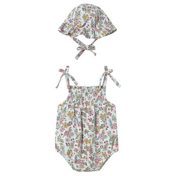 Baby Girls Green Floral Bodysuit Set