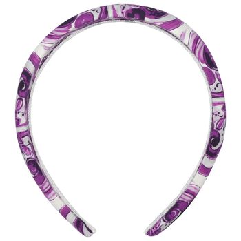 Girls White & Purple Majolica Headband