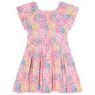 Girls Pink Logo Dress, 1, hi-res
