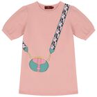 فستان بشعار حقيبة باللون الوردي , 2, hi-res