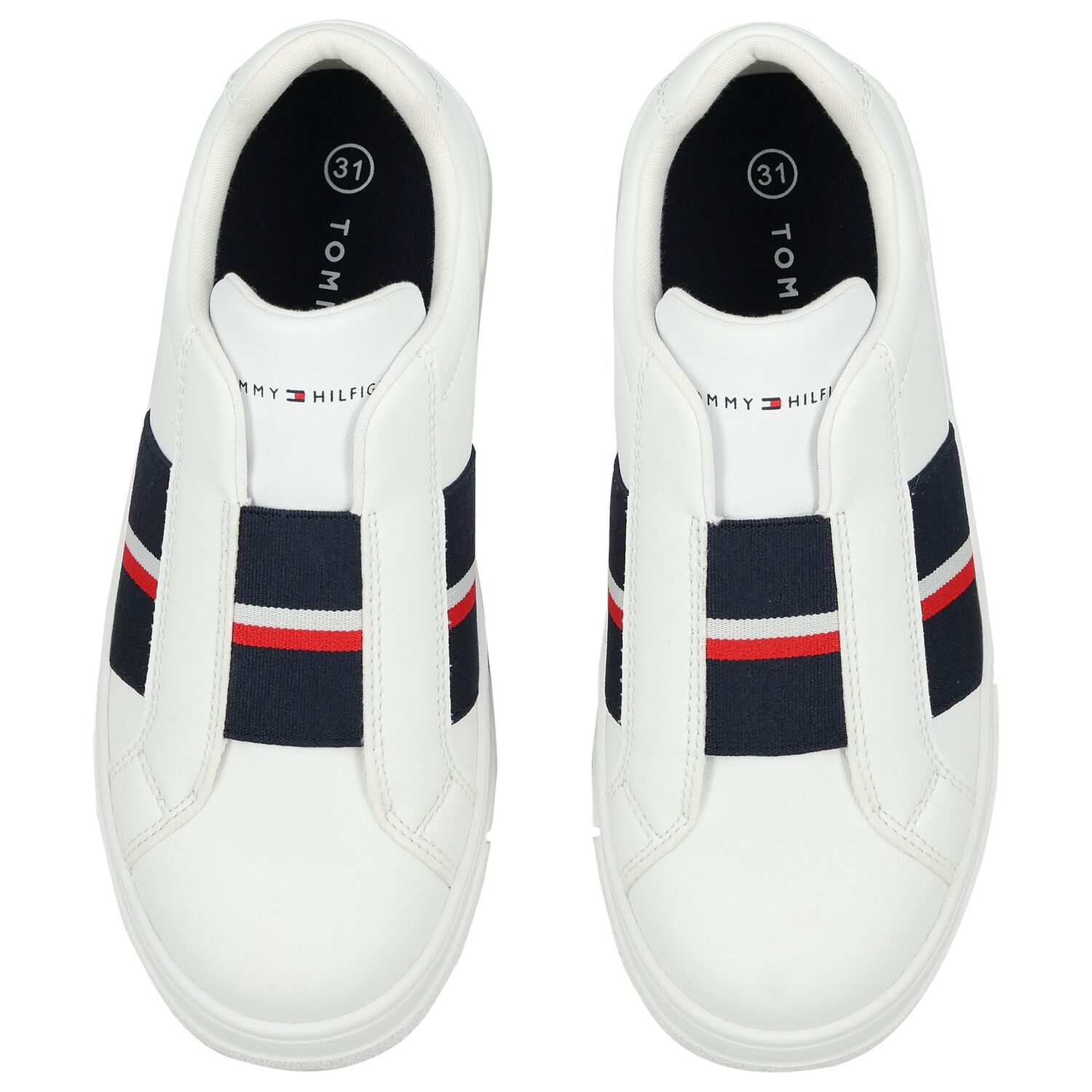 Boys White Logo Leather Trainers, 1, hi-res