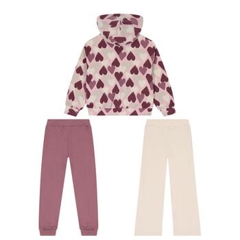 Girls Purple & Ivory Tracksuit ( 3 Piece )