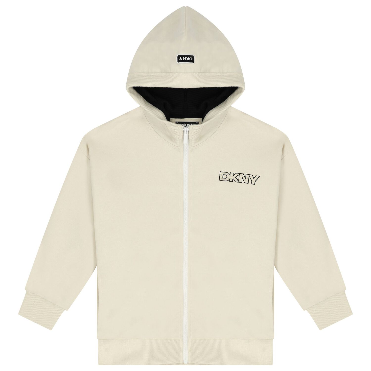 Ivory Logo Hooded Zip Up Top, 1, hi-res image number null