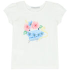 طقم تنورة بطبعة الزهور باللون الأبيض والأزرق, 1, hi-res