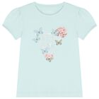 Girls Aqua Logo Butterfly T-Shirt, 2, hi-res