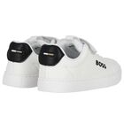 Boys White Logo Trainers, 2, hi-res