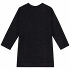 Girls Black Glitter Logo Dress, 2, hi-res
