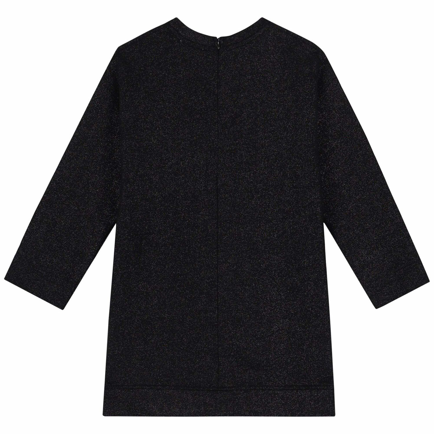 Girls Black Glitter Logo Dress, 2, hi-res image number null
