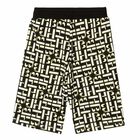 Boys Black & Yellow Logo Shorts, 1, hi-res