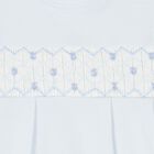 Baby Boys Blue Hand Smocked Romper, 1, hi-res