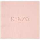 بطانية محبوكة بالشعار باللون الوردي للبنات, 1, hi-res