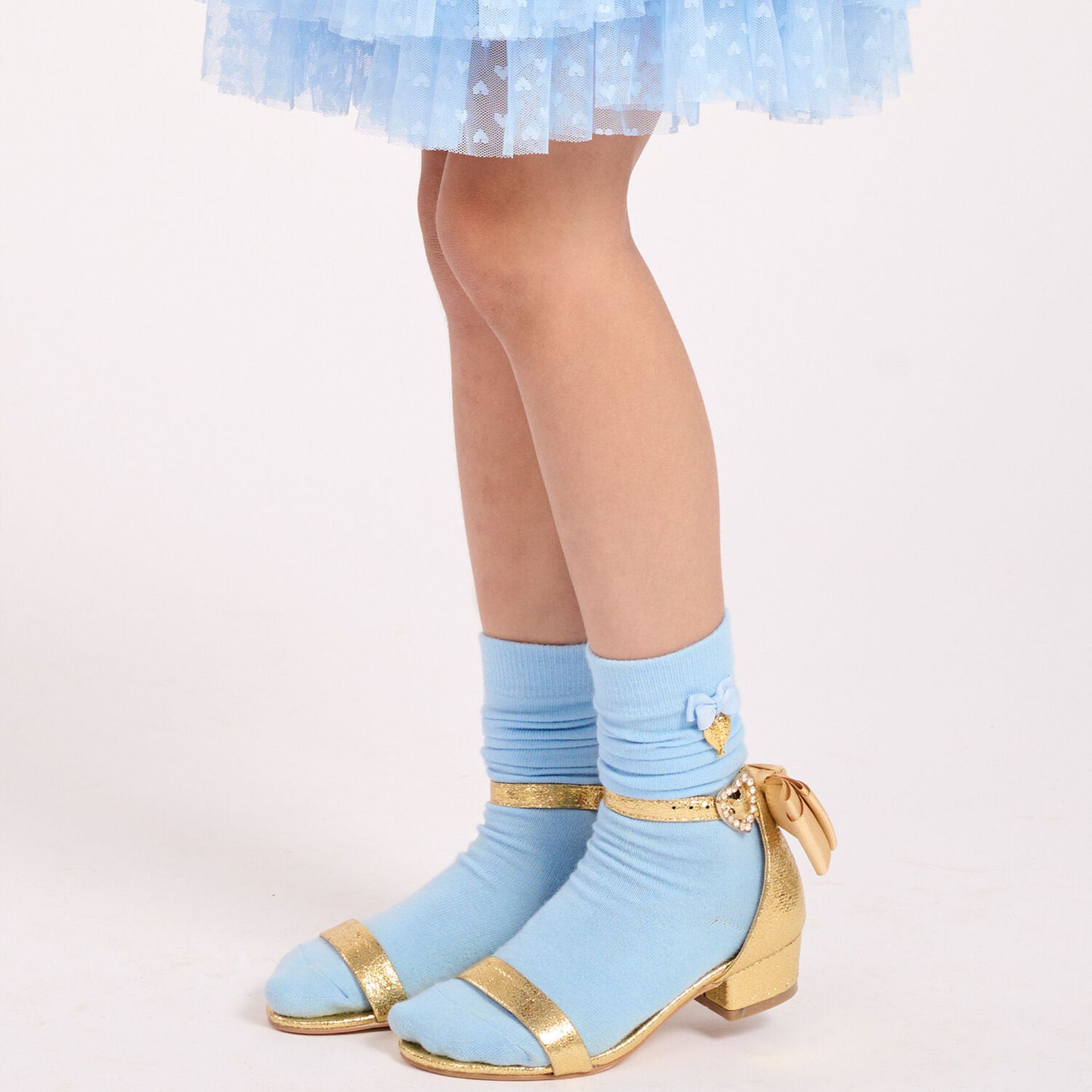 Little girls gold sandals top
