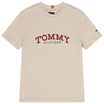 Boys Beige Logo T-Shirt