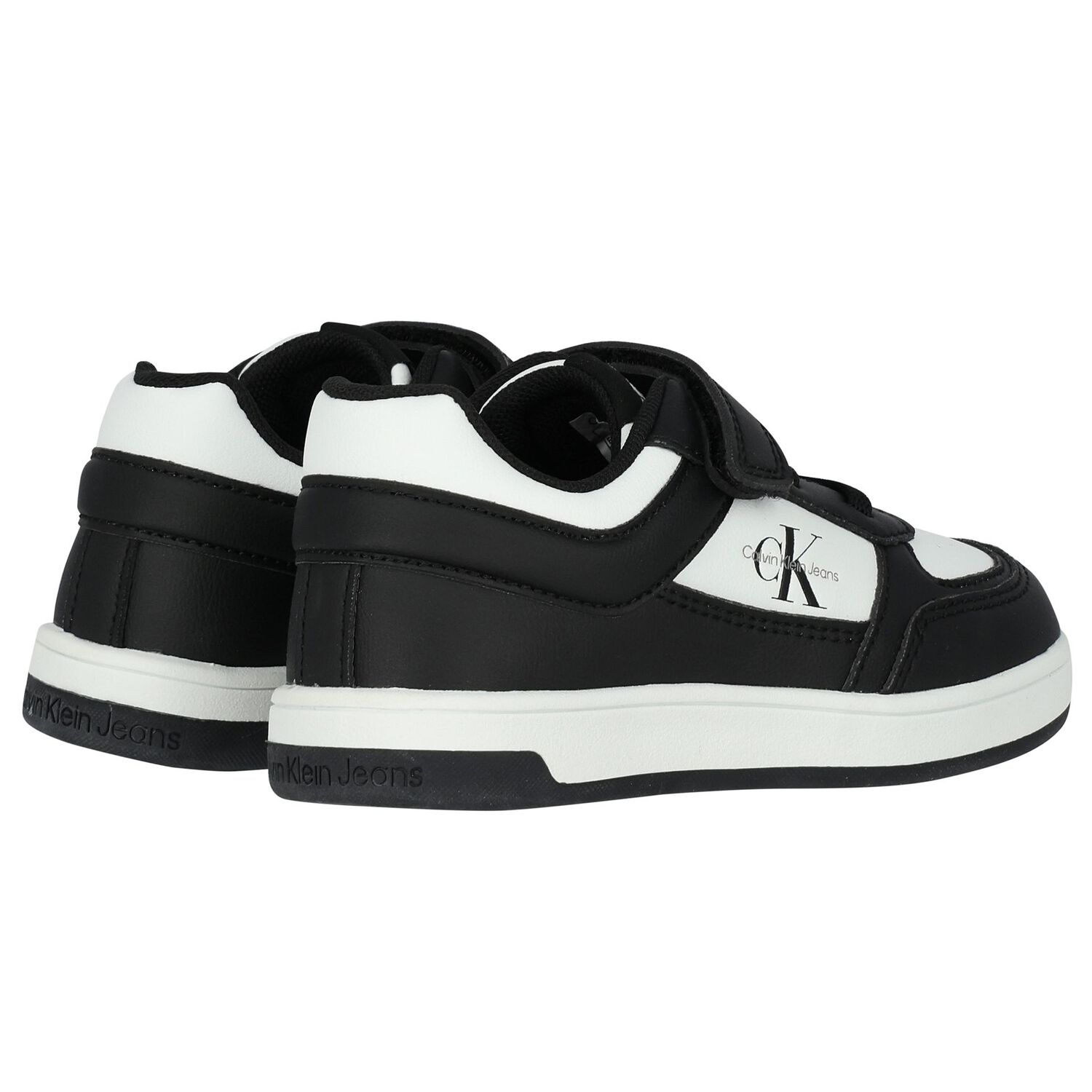 Boys Black & White Logo Trainers, 1, hi-res
