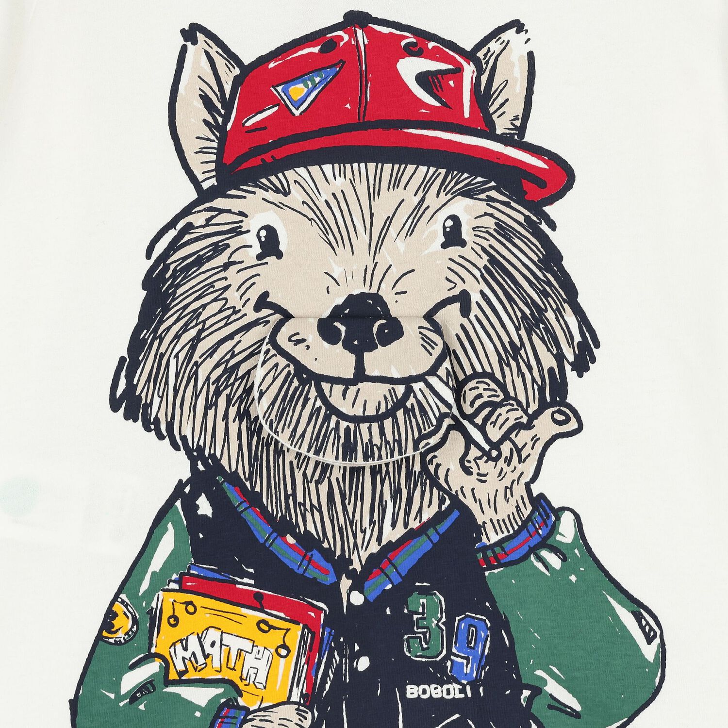 Boys Ivory Fox Long Sleeve Top, 1, hi-res