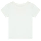 تيشيرت بفيونكة باللون الأبيض للبنات , 1, hi-res